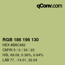 Código de color: RGB 186 196 130 | qconv.com