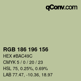 Farbcode: RGB 186 196 156 | qconv.com