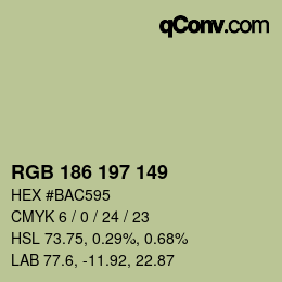 カラーコード: RGB 186 197 149 | qconv.com