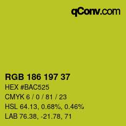 Color code: RGB 186 197 37 | qconv.com