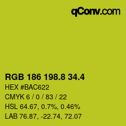 カラーコード: RGB 186 198.8 34.4 | qconv.com