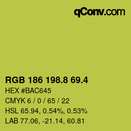カラーコード: RGB 186 198.8 69.4 | qconv.com