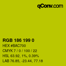 Color code: RGB 186 199 0 | qconv.com