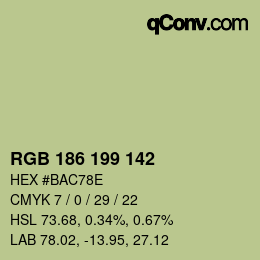 Farbcode: RGB 186 199 142 | qconv.com