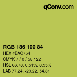 Color code: RGB 186 199 84 | qconv.com