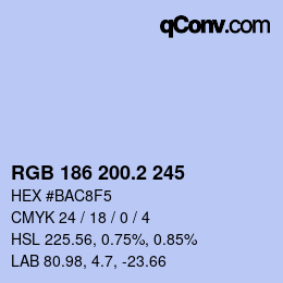 カラーコード: RGB 186 200.2 245 | qconv.com