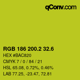 カラーコード: RGB 186 200.2 32.6 | qconv.com