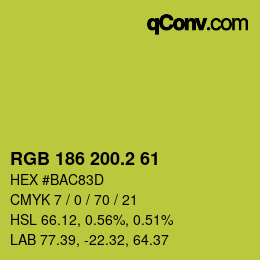 カラーコード: RGB 186 200.2 61 | qconv.com