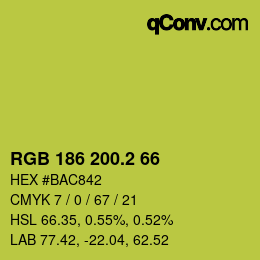 カラーコード: RGB 186 200.2 66 | qconv.com