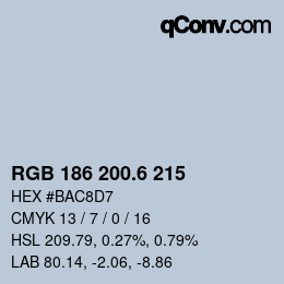 カラーコード: RGB 186 200.6 215 | qconv.com