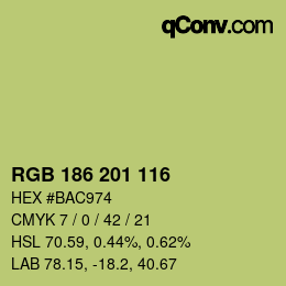 カラーコード: RGB 186 201 116 | qconv.com