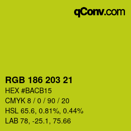 Color code: RGB 186 203 21 | qconv.com