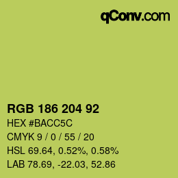 Color code: RGB 186 204 92 | qconv.com