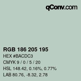 Código de color: RGB 186 205 195 | qconv.com