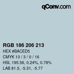 Código de color: RGB 186 206 213 | qconv.com
