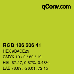カラーコード: RGB 186 206 41 | qconv.com