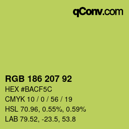 カラーコード: RGB 186 207 92 | qconv.com