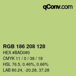 Código de color: RGB 186 208 128 | qconv.com