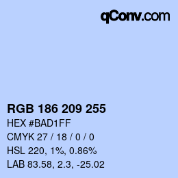 颜色代码: RGB 186 209 255 | qconv.com