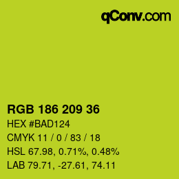 Código de color: RGB 186 209 36 | qconv.com