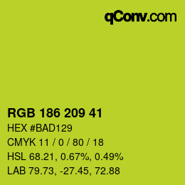 颜色代码: RGB 186 209 41 | qconv.com