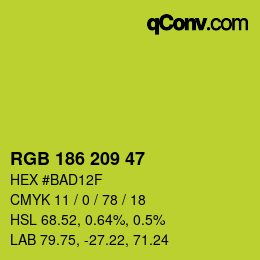 Color code: RGB 186 209 47 | qconv.com