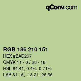 Color code: RGB 186 210 151 | qconv.com