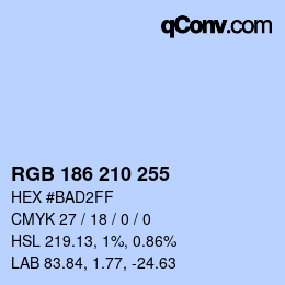 Color code: RGB 186 210 255 | qconv.com