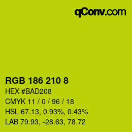 Color code: RGB 186 210 8 | qconv.com