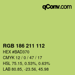 Color code: RGB 186 211 112 | qconv.com