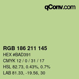 Farbcode: RGB 186 211 145 | qconv.com