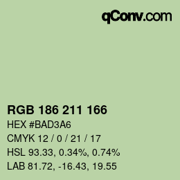 Color code: RGB 186 211 166 | qconv.com