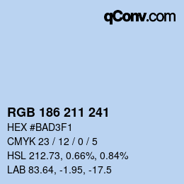 Color code: RGB 186 211 241 | qconv.com