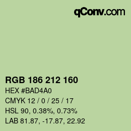 Farbcode: RGB 186 212 160 | qconv.com