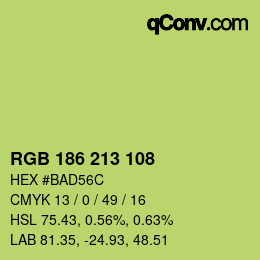 Código de color: RGB 186 213 108 | qconv.com
