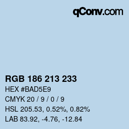Color code: RGB 186 213 233 | qconv.com