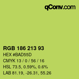 カラーコード: RGB 186 213 93 | qconv.com