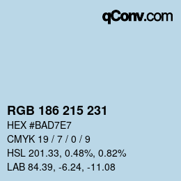 Color code: RGB 186 215 231 | qconv.com