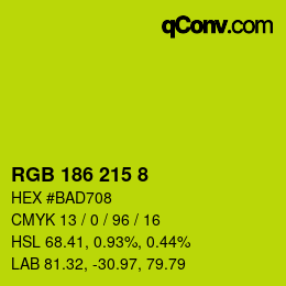 Color code: RGB 186 215 8 | qconv.com