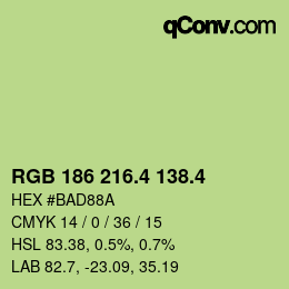 カラーコード: RGB 186 216.4 138.4 | qconv.com