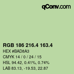 カラーコード: RGB 186 216.4 163.4 | qconv.com