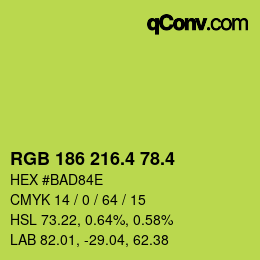 カラーコード: RGB 186 216.4 78.4 | qconv.com
