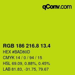 カラーコード: RGB 186 216.8 13.4 | qconv.com