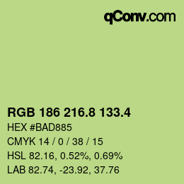 カラーコード: RGB 186 216.8 133.4 | qconv.com