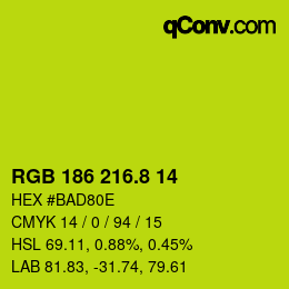 カラーコード: RGB 186 216.8 14 | qconv.com