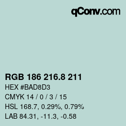 カラーコード: RGB 186 216.8 211 | qconv.com