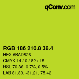 カラーコード: RGB 186 216.8 38.4 | qconv.com
