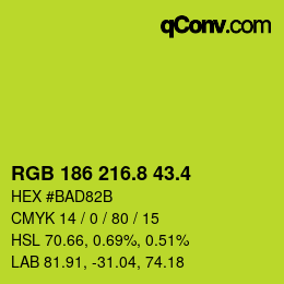 カラーコード: RGB 186 216.8 43.4 | qconv.com