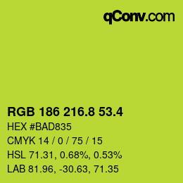 カラーコード: RGB 186 216.8 53.4 | qconv.com