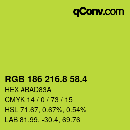 カラーコード: RGB 186 216.8 58.4 | qconv.com